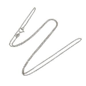 Estate Italy MWS Sterling Silver 925 1.0mm Cable Link Chain Necklace 18.5"